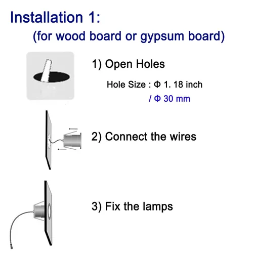 Vista 6 de Luces LED para exteriores e interiores, 1 W, 12 V-24 V CC, impermeable, IP67, aluminio, 3000 K blanco cálido, iluminación de escaleras, lámparas