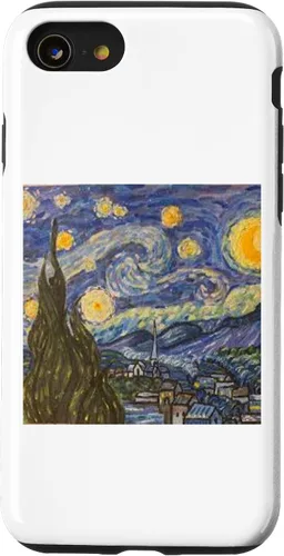Vista 13 de Funda para iPhone 14 Starry Night Noche Estrellada Vincen Van Gogh Pintura famosa