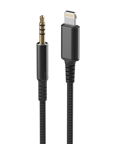 Vista 5 de Cable de auriculares de repuesto con conector Lightning para iPhone (0.138 in) con micrófono y control remoto de volumen