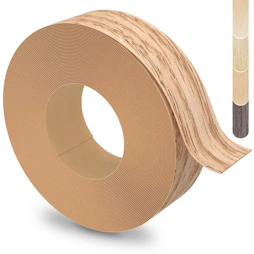 Vista 18 de Bandas de Borde de Abedul, rollo de 1 1/2 pulgadas x 10 pies de Bandas de Borde de Chapa - Pre-encoladas Flexibles, Cinta de Madera Real