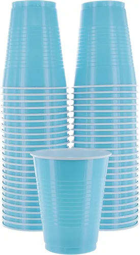 Vista 12 de Amcrate Vasos desechables, vasos de plástico negros de 18 onzas, fuertes y resistentes para bodas, Navidad, Halloween, paquete de 50