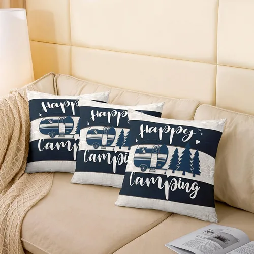 Vista 4 de Funda de almohada reversible con estampado para cama o sofá, decoración de coche de campamento, funda de cojín decorativa de granja occidental de 16