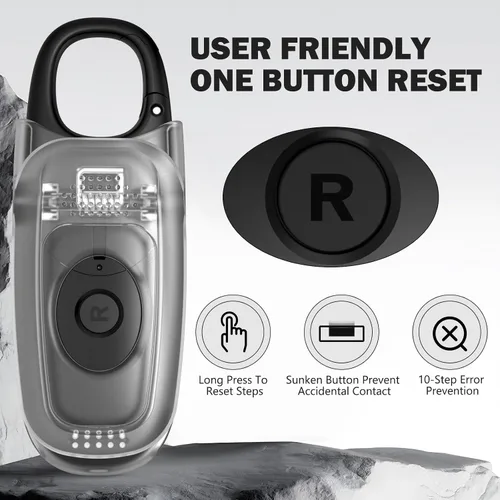 Vista 4 de 3D Pedometer for Walking with Removable Clip and Carabiner Simple Step Counter for Walking Accurate Clip On Step Tracker for Men Women Kids