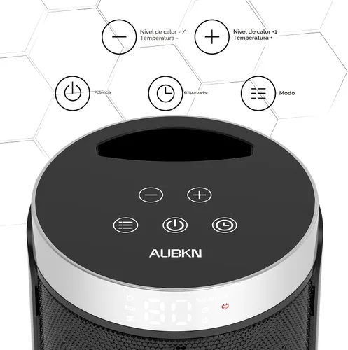 Vista 2 de Calentador de Espacio, AUBKN Pequeños Calentadores Eléctricos Portátiles para Uso en Interiores con Termostato y Control Remoto, Temporizador