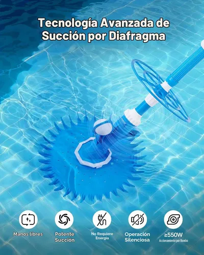 Vista 3 de VEVOR Limpiador de piscina de succión, aspiradora automática de piscina, limpiador automático de piscina lateral de succión, barredora de piscina