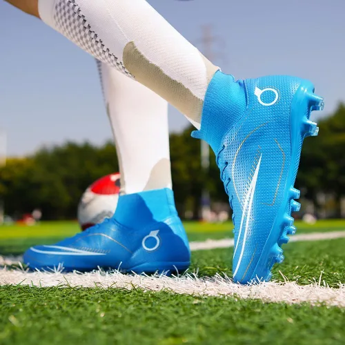 Vista 7 de Zapatos de fútbol para niños y niñas, para exteriores, interiores, para entrenamiento de fútbol y césped atlético