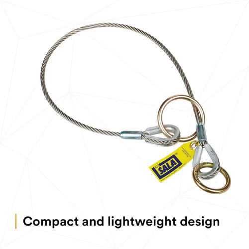 Vista 5 de 3M DBI-SALA 5900551 Conector de anclaje, adaptador de amarre de cable de 6 pies, tipo pasante, plateado