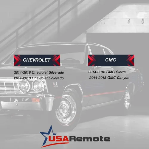 Vista 4 de Llavero de arranque remoto de entrada sin llave compatible con Chevy Silverado Colorado/GMC Sierra Canyon 2014 2015 2016 2017 (M3N-32337100 cromado)