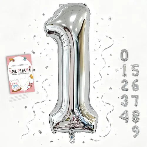 Vista 126 de Globos grandes de 40 pulgadas de números del 0 al 9, globos numéricos para decoración de fiesta de cumpleaños, globos de helio de aluminio