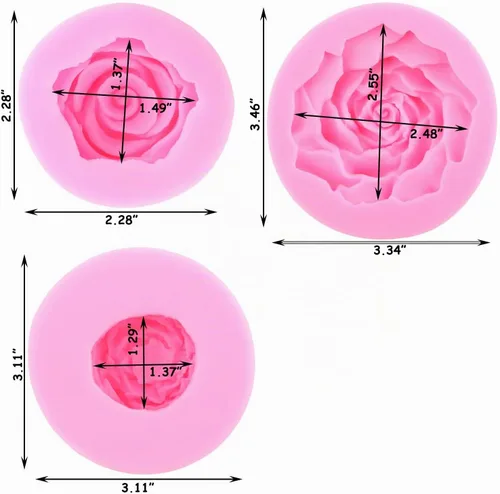 Vista 3 de ZiXiang Bloom Rose Flower - Molde de silicona para fondant, diseño de Estilo a
