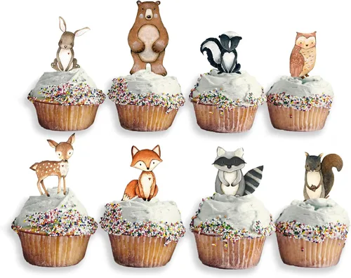 Vista 7 de Forest Critters Formas de Animales de Madera Pintada Recortadas (Pequeño + Soportes (Paquete de 8))