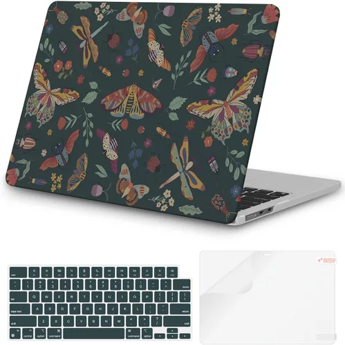 Vista 32 de iCasso para M4 MacBook Air de 13 pulgadas Funda 2025 2024-2022 M3 M2 Modelo A 3240 A3113 A2681, Funda de plástico de patrón protector resistente
