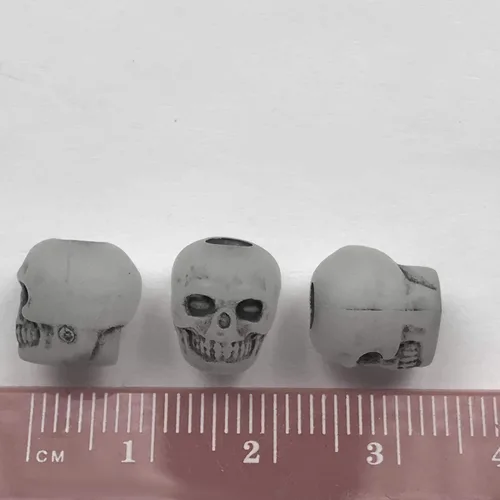 Vista 3 de Cuentas de calavera Nightglow Antiqued Gran Agujero Pony Perlas hechas en Estados Unidos, Oro (B07584)