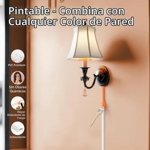 Vista 3 de Kit de ocultación de cables Delamu para pared con adhesivo, cubierta de alambre de múltiples funciones, 42.5 pulgadas para ocultar cables en Blanco