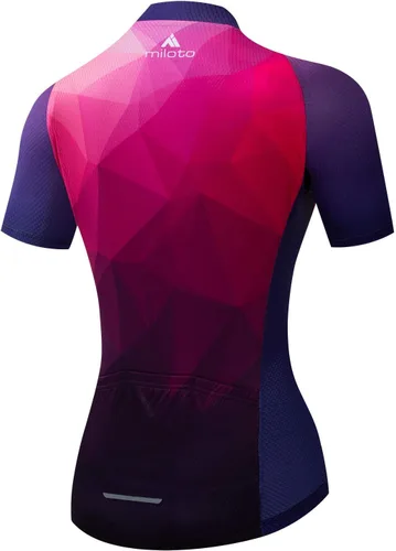 Vista 2 de Aogda - Jersey de ciclismo para mujer. Camisa estilo chamarra de ciclismo, leotardo para equipo de ciclismo