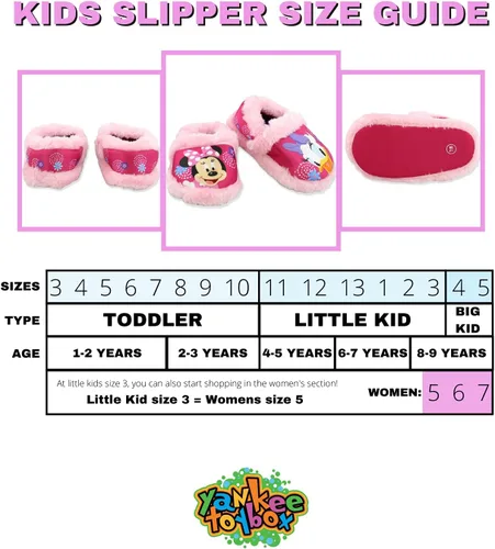 Vista 2 de Minnie Mouse - Pantuflas de felpa para niña pequeña Rosa fucsia