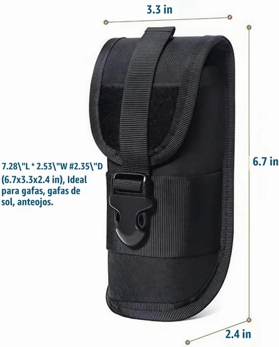 Vista 2 de ACEXIER MOLLE - Funda táctica duradera para lentes de sol, estilo militar, con hebilla Negro