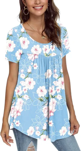 Vista 2 de Cathy Camiseta de manga corta para mujer, holgada y cómoda, para esconder el vientre, para usar con leggings
