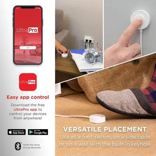 Vista 3 de UltraPro Enchufe inteligente WiFi con correa, doble toma inteligente, hogar inteligente, interruptor inteligente, funciona con Alexa, Google Home