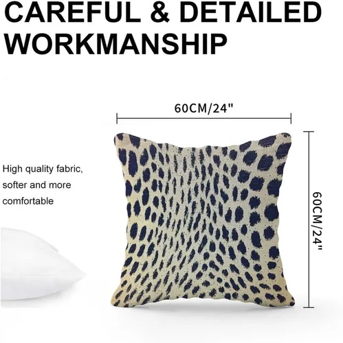Vista 3 de Fundas de almohada de antílope con estampado de animales negros y marrones para exteriores, impermeables, con manchas negras, 24 x 24 pulgadas