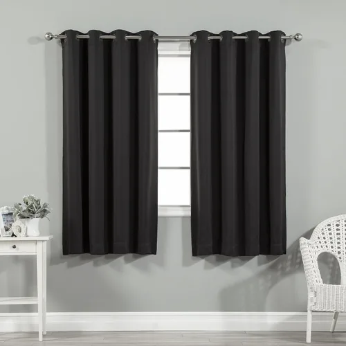 Vista 21 de Best Home Fashion Cortinas opacas con aislamiento térmico, ojales de acero inoxidable y níquel, color rosa bebé, 52 pulgadas de ancho x 63 pulgadas