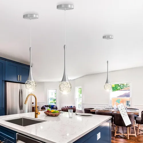 Vista 3 de Lámparas colgantes modernas para isla de cocina, LED, regulable, cristal glamuroso, iluminación colgante de techo para comedor, pasillo, dormitorio