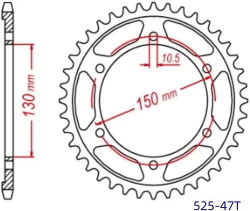 Vista 2 de 525 Cadena 16T 47T Piñón trasero delantero para TDM900 5PS TDM 900A ABS FZ8 FZ8N FZ8S FZ-8 FZ-8S FZ-8N FZ 8 TDM 900 (delantero)