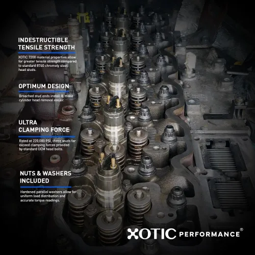 Vista 4 de Kit de reemplazo de pernos de cabeza para Chevrolet/GM 6.2L y 6.5L Diesel 1982-2000 - Xotic Performance™ M4334