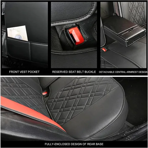 Vista 7 de Fundas de asiento de automóvil adecuadas para 1, 2, 3, 4, 5, 6, 7series, impermeable y transpirable, cojín de asiento de automóvil con respaldo