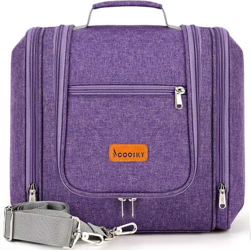 Vista 10 de COOSKY Neceser de viaje colgante extragrande para mujeres y hombres, bolsa de higiene, kit organizador de baño y ducha con soportes de banda