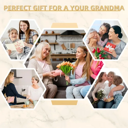 Vista 7 de Regalos Bestview para abuela - Delicados regalos de cumpleaños para abuela de nietos - Luz nocturna acrílica LED lámpara de noche para cama