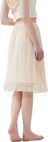 Vista 5 de Paquete de 3 medias faldas de encaje para debajo de los vestidos, falda para mujer, antiestática, medio deslizante