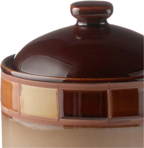 Vista 4 de Gibson, set de 3 tarros color beige y café.