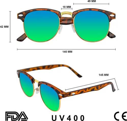 Vista 5 de Emblema EyewearGafas de sol con borde PremiumMarco para mitad Cuerno metal remaches