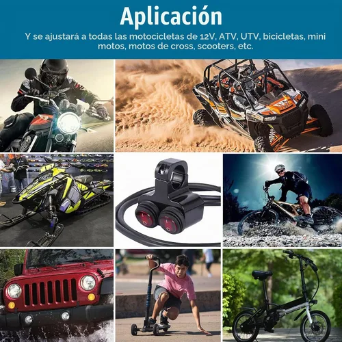 Vista 7 de Stylemafia Interruptor de barra de luz impermeable para motocicleta ATV de 7/8 pulgadas, interruptor de botón de apagado de doble control