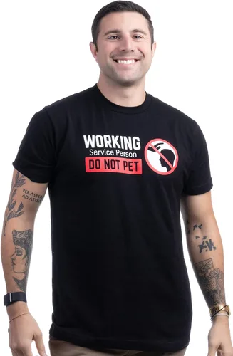 Vista 2 de Persona de servicio Do Not Pet! Divertida camiseta sarcástica del dueño del perro camiseta de sarcasmo animal para hombres mujeres humanos