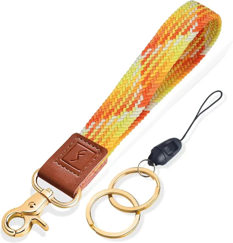 Vista 18 de Fishent Llavero de Muñeca Elástico, Cordones de Muñeca Trenzados Lindos para Llaves, Soporte de Llavero para Mujeres y Hombres, Correa de Muñeca