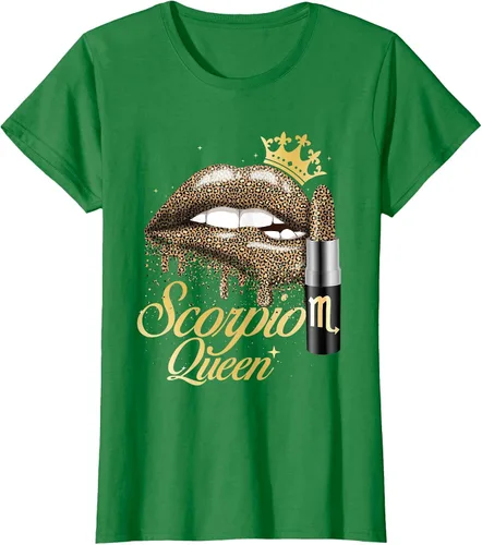 Vista 8 de Scorpio Queen - Zodiac Sign Horoscope Birthday T-Shirt Negro