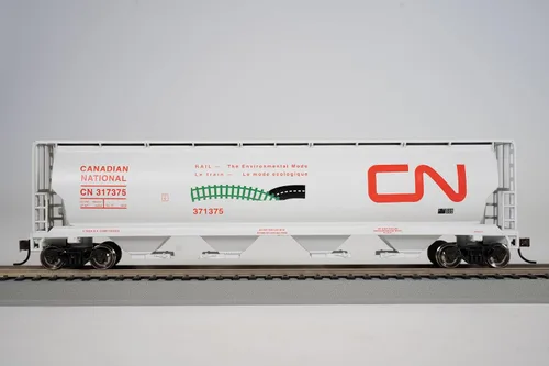 Vista 2 de Bachmann Trenes - Tolva de grano cilíndrica canadiense de 4 bahías - CN Environmental - Escala HO, gris, 8