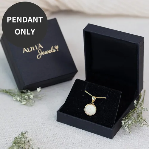 Vista 5 de Collar de Piedras Preciosas de Oro de 14K para Mujer - Collares de Oro Sólido - Collar con Colgante de Oro - Collar Llamativo de Oro para Mujer