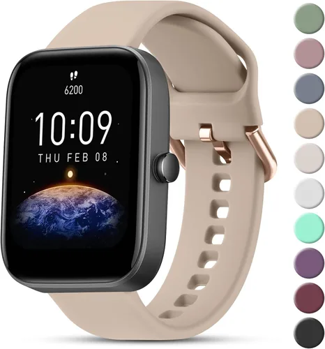 Vista 23 de Vanjua Bandas para Amazfit Active 2 / Bip 3 / 3 Pro Band mujeres hombres, Bip U Pro / Bip / Lite / S / S lite / U, correa de repuesto de silicona