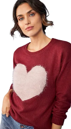 Vista 7 de Ellos Suéter Love de talla grande para mujer