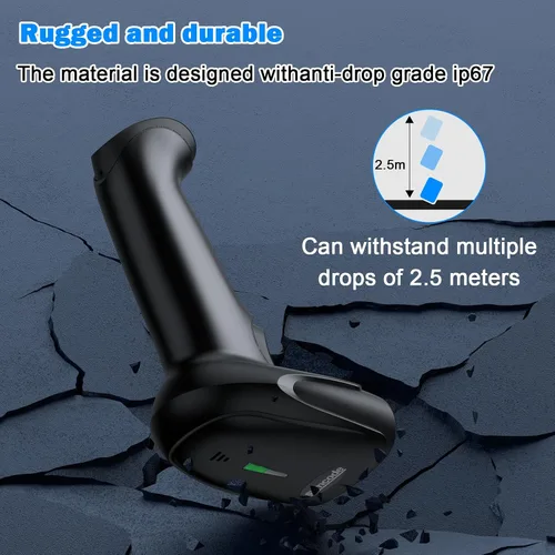 Vista 6 de Symcode Escáner de Código de Barras Inalámbrico 2D, Bluetooth6.0 y Inalámbrico2.4G y Conexión USB por Cable, Escáner Lector de Códigos de Barras QR