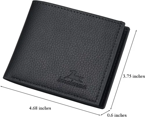 Vista 47 de Cartera delgada para hombre con monedero, cartera minimalista con cremallera, carteras plegables para hombre con tarjetero de crédito, cartera