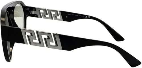 Vista 2 de Versace VE 4420 GB1AL - Lentes de sol de aviador de plástico negro con lente de espejo plateado