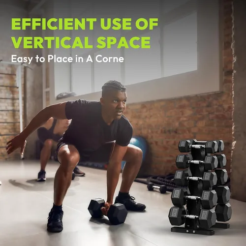 Vista 7 de HANDBODE Dumbbell Rack A Frame Weight Rack Stand Dumbbell Weight Storage for Home Gym, Space-Saving Weight Stand for Home Gym