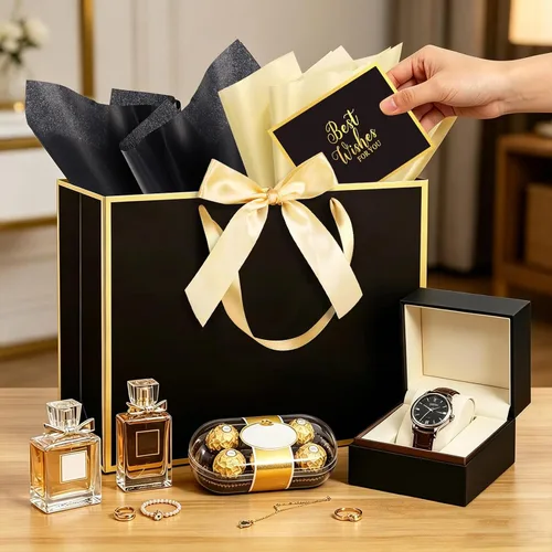 Vista 7 de Ethhqu Bolsas de regalo grandes con asas
