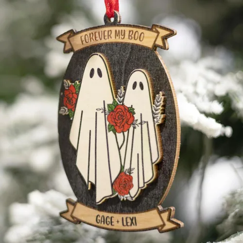 Vista 22 de Adorno personalizado de cerámica para parejas, adornos personalizados, regalo romántico de boda, regalo romántico para parejas, regalos de despedida