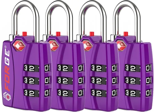 Vista 22 de Forge Cerraduras de equipaje aprobadas por la TSA - Negro 2 PK