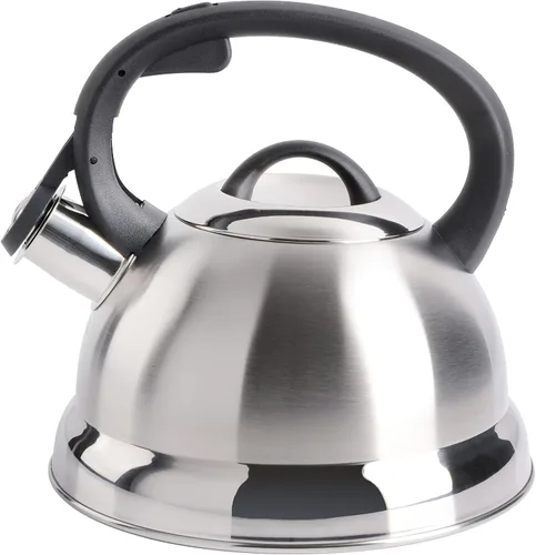 Vista 6 de Hervidor de agua para té con silbido Mr. Coffee 91407.02 Flintshire, de acero inoxidable, 1.75 qt, Plateado Satén cepillado